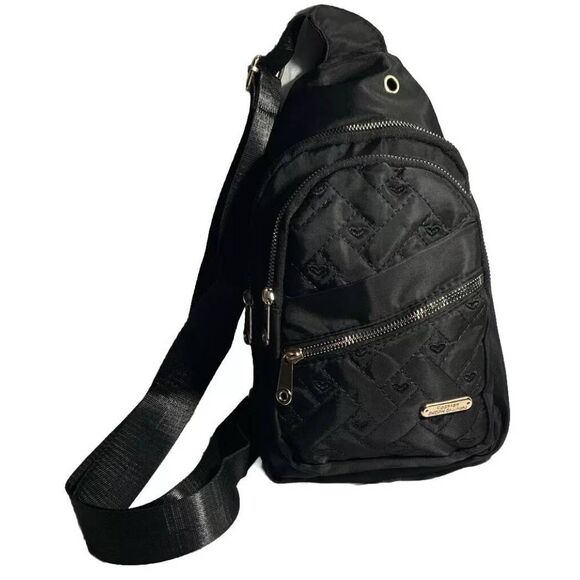 Fashion Jingpin Handbags - Fashion Jingpin Creations Minimalist Classic Sling Bag, Black Quilted Chest Bag